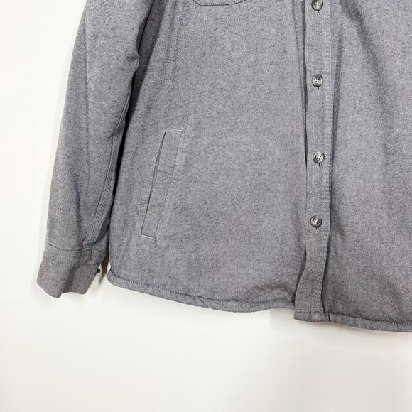 Eddie Bauer Men’s Button Up Shirt Chore Shacket Fleece Lined Sz L Gray Gorpcore - Picture 4 of 10